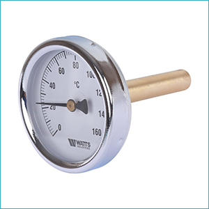 WATTS F+R801 OR Термометр биметаллический с погружной гильзой D 80 мм, 0-160°C