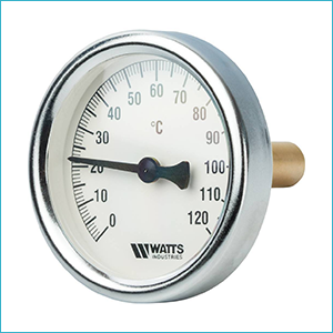 WATTS F+R801 S Термометр биметаллический с погружной гильзой D 80 мм, 0-120°C