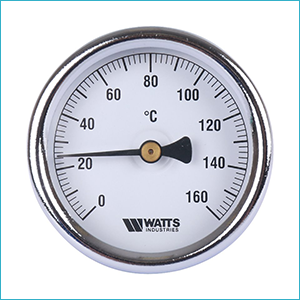 WATTS F+R801 OR Термометр биметаллический с погружной гильзой D 100 мм, 0-160°C