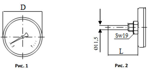 WATTS F+R801 OR Термометр биметаллический с погружной гильзой D 63 мм, 0-160°C 2