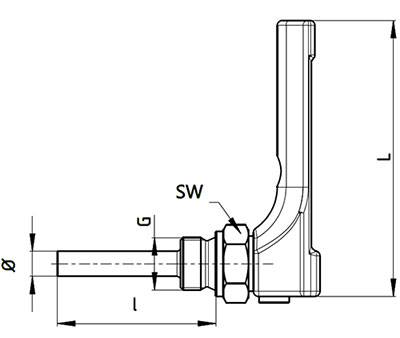 WATTS MTW Термометр спиртовой угловой 1/2" НР, 0-160°C 2