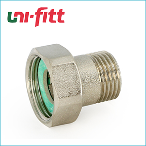 UNI-FITT Соединение с накидной гайкой и плоской прокладкой никелированное